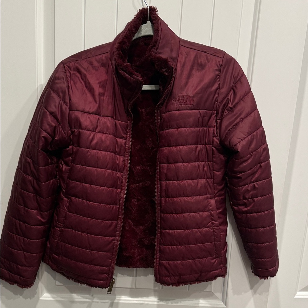 The North Face girls Maroon Puffer Jacket